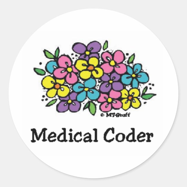 Sticker Rond Bloques de codeur Médicales1 (Devant)