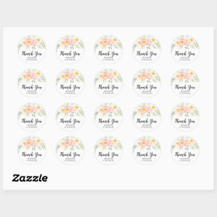 Sticker Rond Blossom Mariage Merci Favoriser l'autocollant rond
