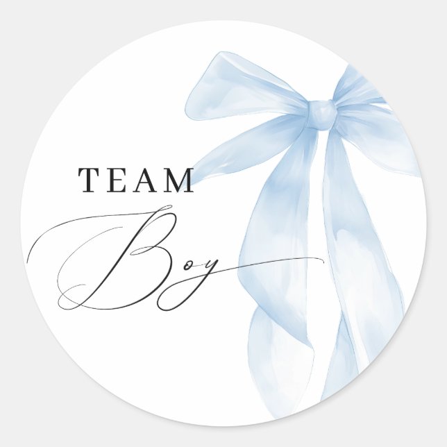 Sticker Rond Blue Bow Team Boy Genre Revela (Devant)