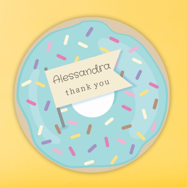 Sticker Rond BLUE DONUT merci (Créateur téléchargé)