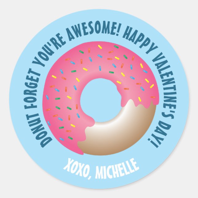 Sticker Rond Blue Donut Oubliez que vous êtes une belle Saint V (Devant)