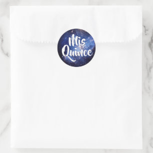 Sticker Rond Blue Galaxy Céleste Photo Mis Quince Anniversaire