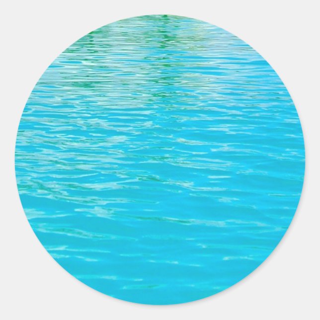 Sticker Rond Blue Green Sea Waves Elégant Modèle Blank tendance (Devant)