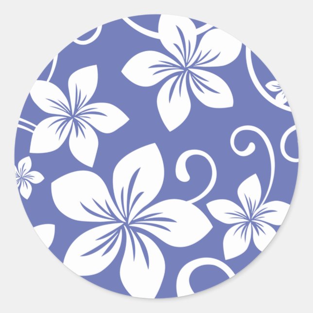 STICKER ROND BLUE HAWAII (PERIWINKLE) (Devant)