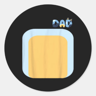 Sticker Rond Blue Heeler Chien Papa Correspondant Costumes de f