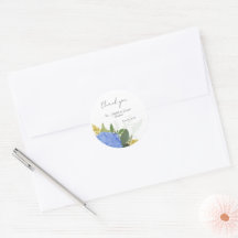 Blue Hydrangea Moderne Mariage Floral Merci
