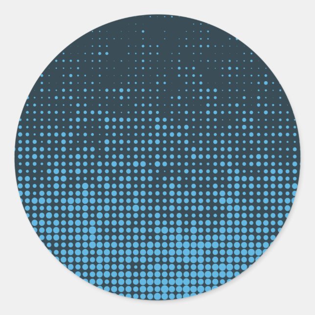 Sticker Rond Blue, modern, retro, cool, trendy dot pattern (Devant)