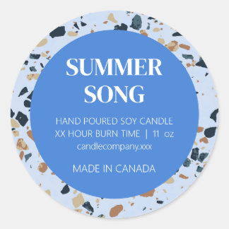 Sticker Rond Blue Mosaic Product Candle Label