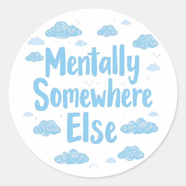 Sticker Rond Blue Pastel Daydreamer Saying (Devant)