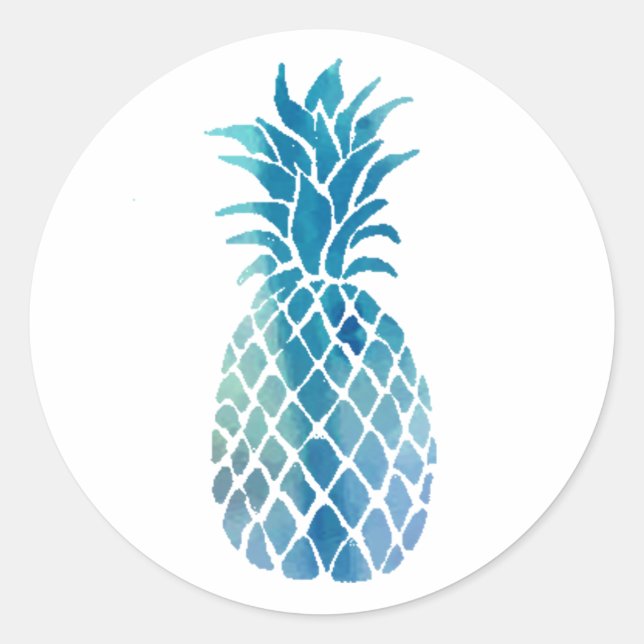 Sticker Rond blue pineappdesign (Devant)