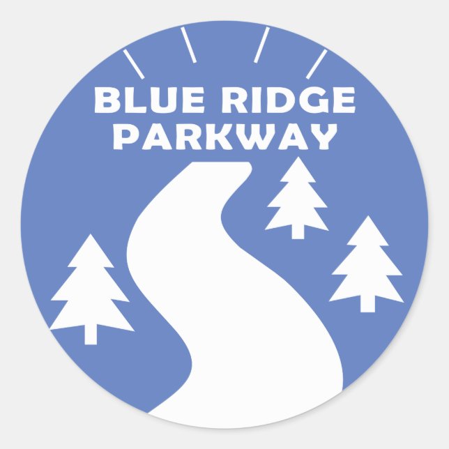 Sticker Rond Blue Ridge Parkway (Devant)