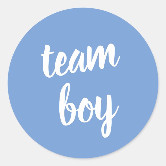 Sticker Rond Blue Team Boy Baby shower Genre Reveillez (Devant)