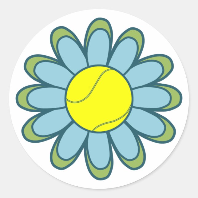 Sticker Rond Blue Tennis Girl (Devant)
