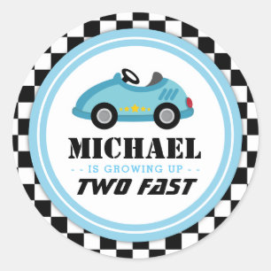 Sticker Rond Blue Two rapide Course Voiture Cercle