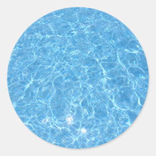 Sticker Rond Blue Water Pool Elégant Modèle à la mode vierge
