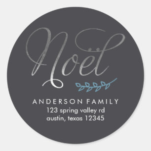 Sticker Rond Blue Winter Joy