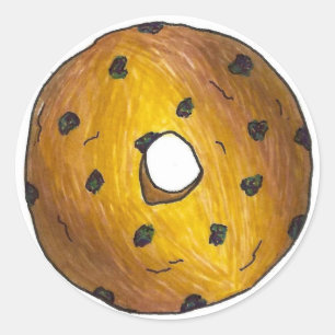 Sticker Rond Blueberry Cake Donut Douce Breakfast Junk Food