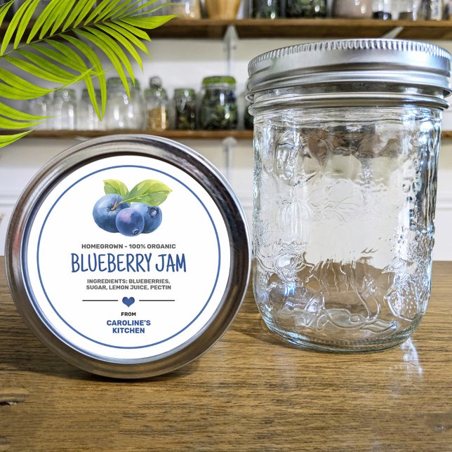 Sticker Rond Blueberry Canning Jar Label (Créateur téléchargé)