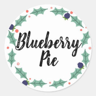Sticker Rond Blueberry Pie Food Labels