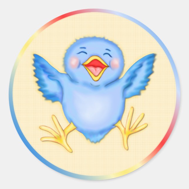 Sticker Rond Bluebird de bonheur (Devant)