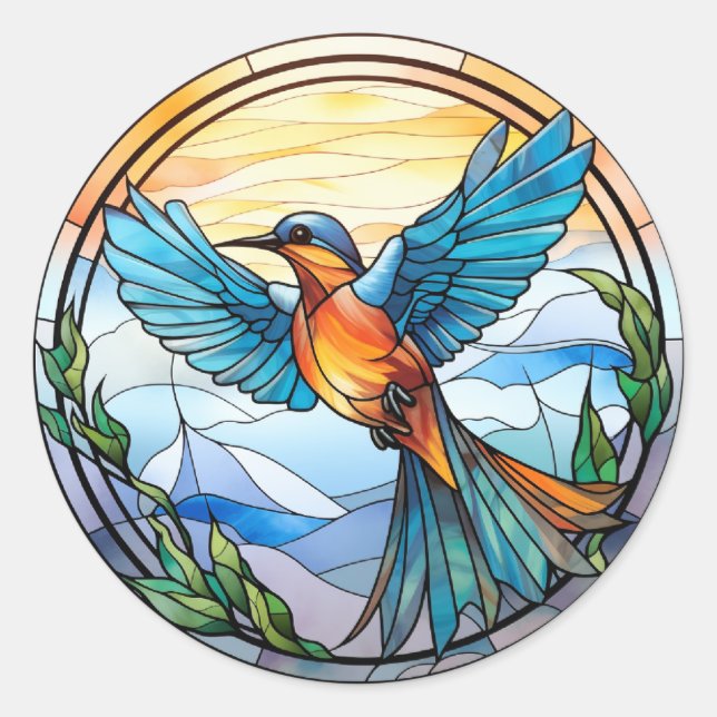 Sticker Rond Bluebird en verre doux (Devant)