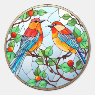 Sticker Rond Bluebirds en verre doux