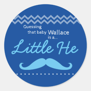 Sticker Rond BlueDevinant bébé garçon Little The Gender Reveal