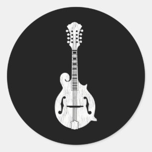 Sticker Rond Bluegrass and Country Music Lecteur Mandolin