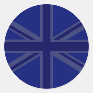 Sticker Rond Blues pour un drapeau britannique Union Jack