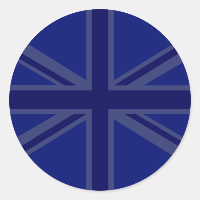 Sticker Rond Blues pour un drapeau britannique Union Jack (Devant)