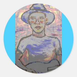 Sticker Rond Bluesman émouvant