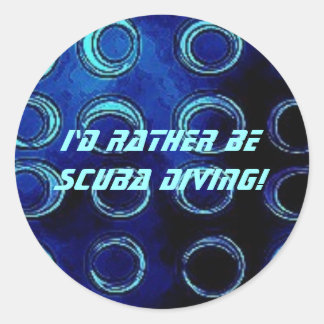 Sticker Rond bluetexture, je préfère la plongée sous-marine !