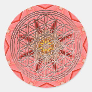 Sticker Rond Blume des Lebens