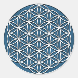 Sticker Rond Blume des Lebens - Fleur de vie - Silber