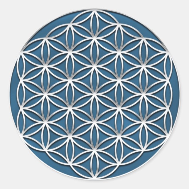 Sticker Rond Blume des Lebens - Fleur de vie - Silber (Devant)