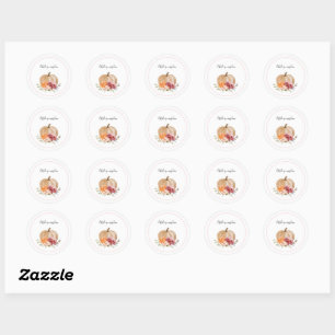 Sticker Rond Blush Notre Petit Citrouille est sur le chemin Sti