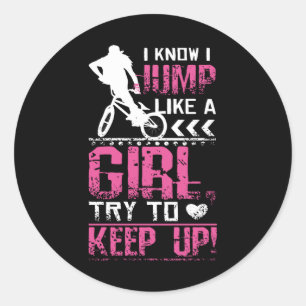Sticker Rond Bmx Fille Freestyle