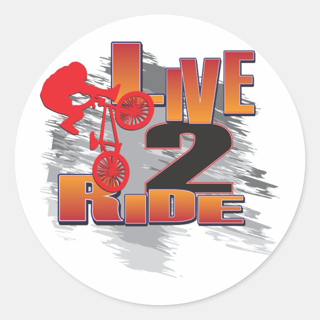 Sticker Rond BMX Live to Ride Ride Ride to Live (Devant)