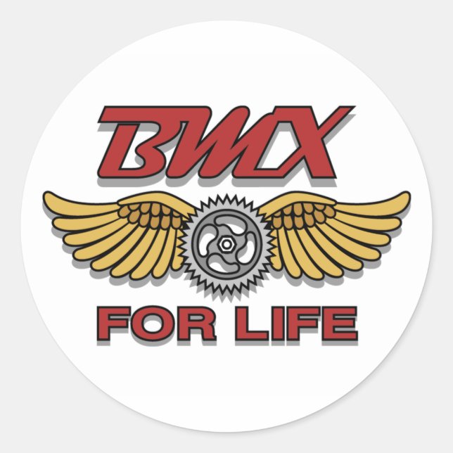 Sticker Rond BMX pour la vie (Devant)