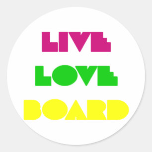 Sticker Rond BoardChick Live Love Board