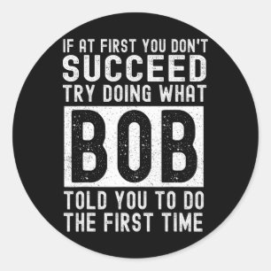 Sticker Rond BOB Name Personnalisé Anniversaire Fun Christmas J