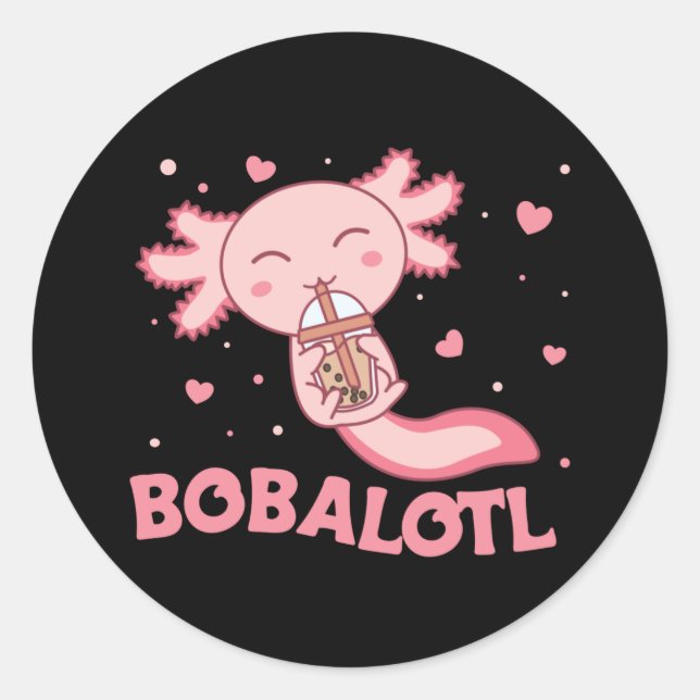 Sticker Rond Bobalotl Axolotl Amateurs de doux animaux Bubble T (Devant)