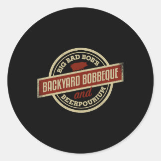 Sticker Rond Bobs Qui Byrbecue Byckyard Bbq Logo Pour Grillers 