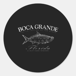 Sticker Rond Boca Grande Capitale Du Tarpon Du Monde Gasparilla