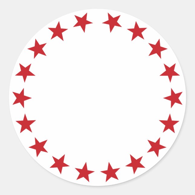 Sticker Rond Bocal à épices rouge étoile bordure vide (Devant)