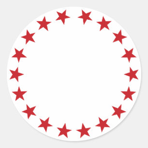 Sticker Rond Bocal à épices rouge étoile bordure vide