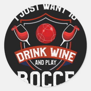 Sticker Rond Bocce Bocce Ball Wine Bocce Lecteur Bocce