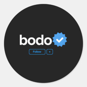 Sticker Rond Bodo Prénom Badge Vérifié Social Media Bodo