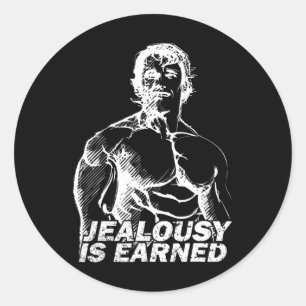 Sticker Rond Bodybuilding Gym Inspiration Arnold Old School Gol