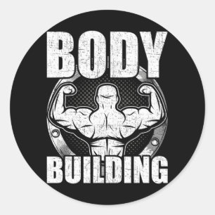 Sticker Rond Bodybuilding Poids Bodybuilder entraînement